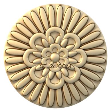 Розетки (Многоуровневый цветок, RZ_0545) 3D модель для ЧПУ станка