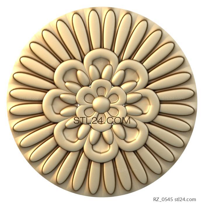 Розетки (Многоуровневый цветок, RZ_0545) 3D модель для ЧПУ станка