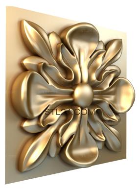Rozette (Square flower, RZ_0550) 3D models for cnc