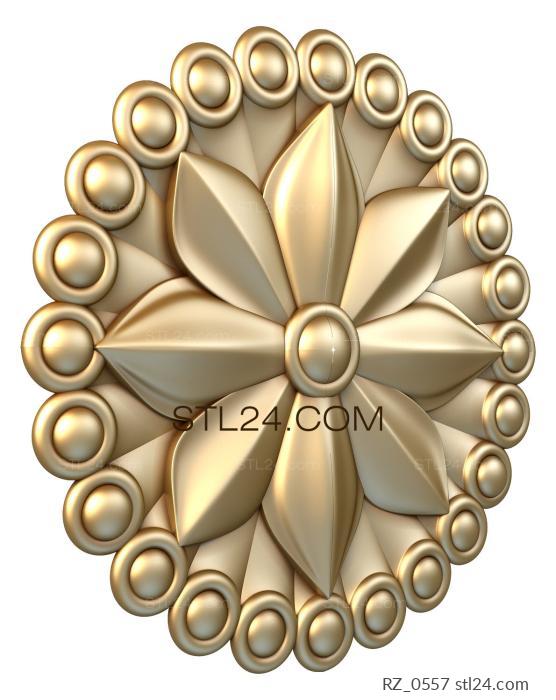 Rozette (Narcissus with rings, RZ_0557) 3D models for cnc