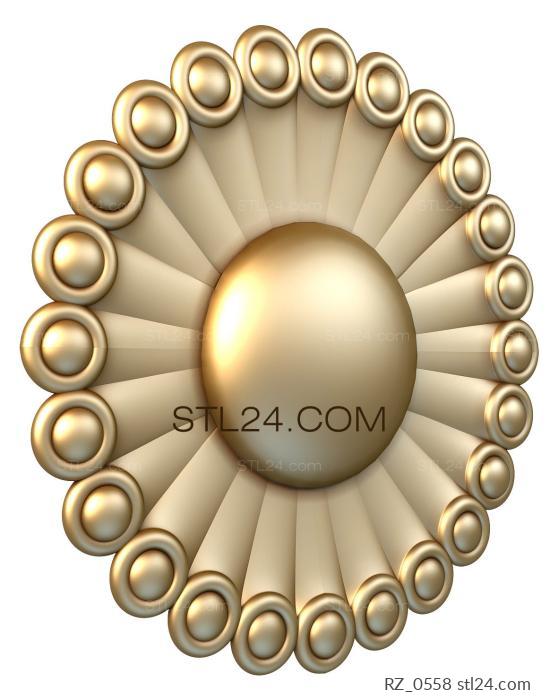 Rozette (Button and rings, RZ_0558) 3D models for cnc