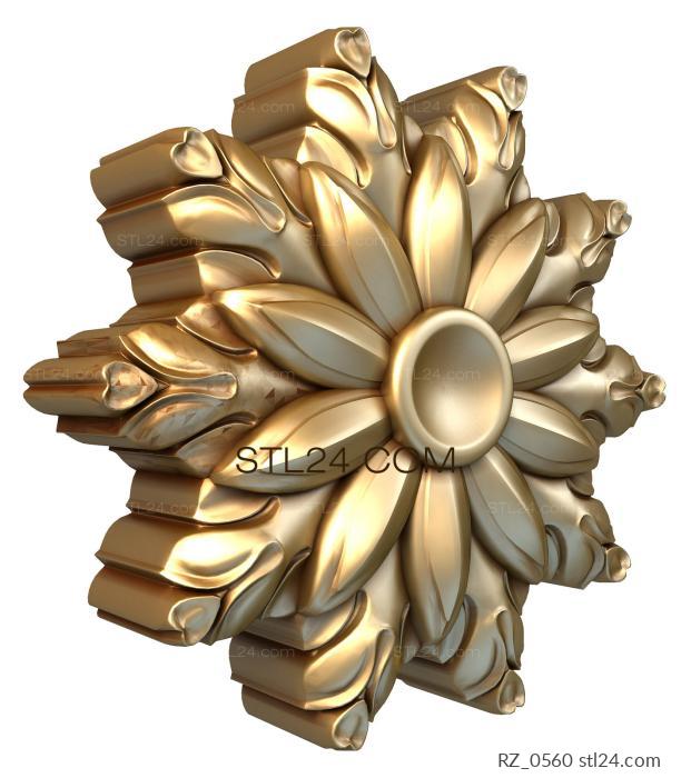 Rozette (Holly, RZ_0560) 3D models for cnc