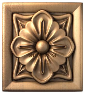 Rozette (A flower in a box, RZ_0628) 3D models for cnc