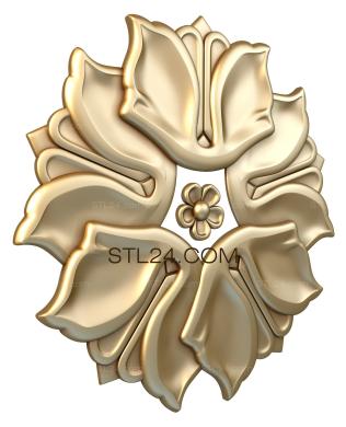 Розетки (Сорванные лепестки, RZ_0637) 3D модель для ЧПУ станка