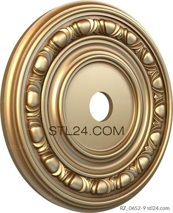 Rozette (Simple ornament, RZ_0652-9) 3D models for cnc