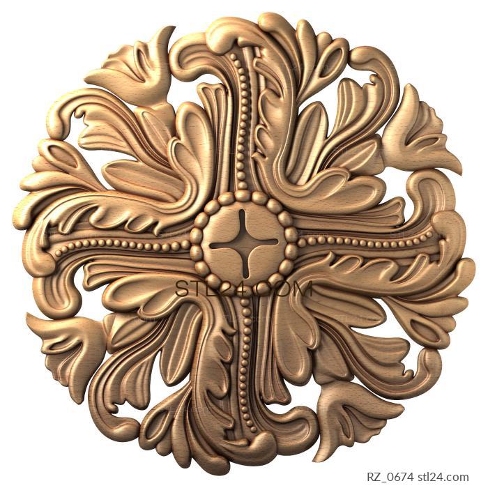 Rozette (Petal whirlpool, RZ_0674) 3D models for cnc