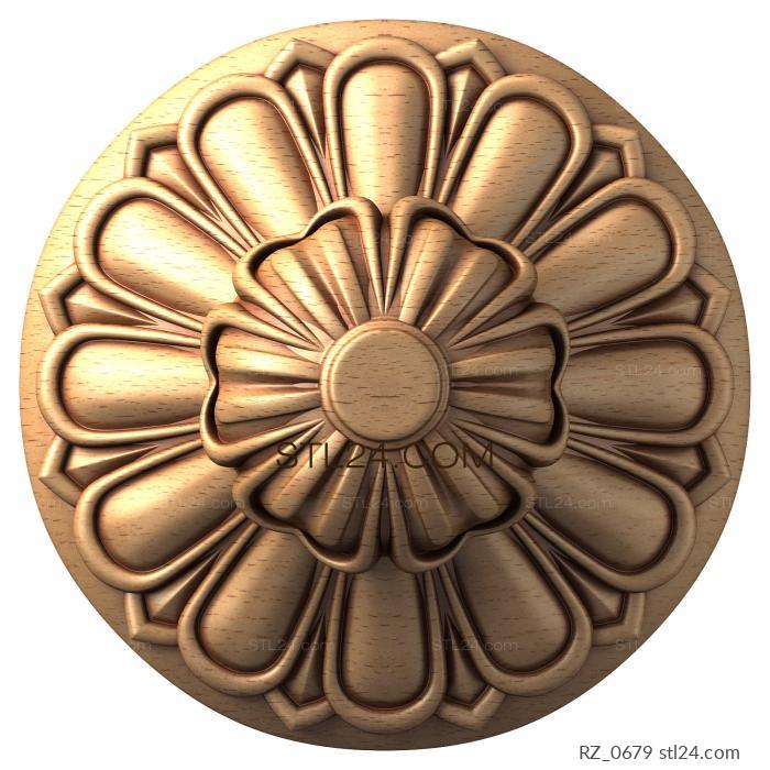 Rozette (Petal cascade, RZ_0679) 3D models for cnc