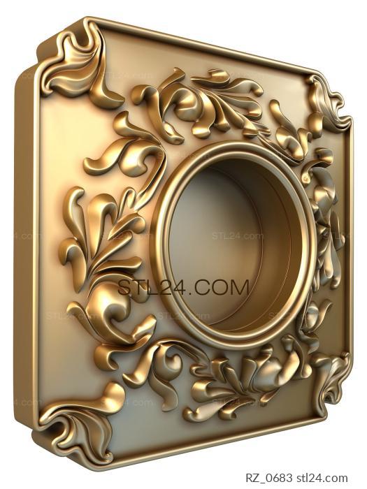 Rozette (Elegant square, RZ_0683) 3D models for cnc