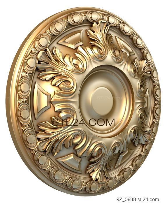 Rozette (Acanthus dish, RZ_0688) 3D models for cnc