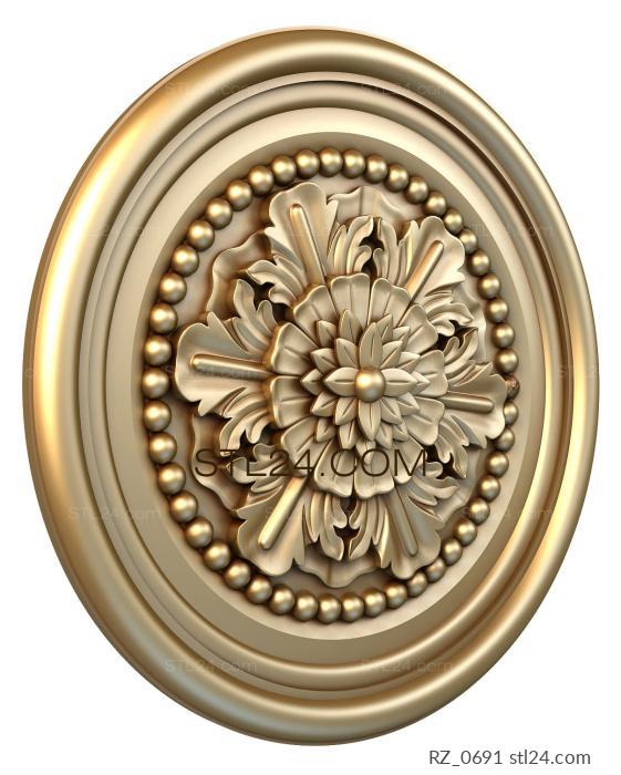 Rozette (Dahlia, RZ_0691) 3D models for cnc