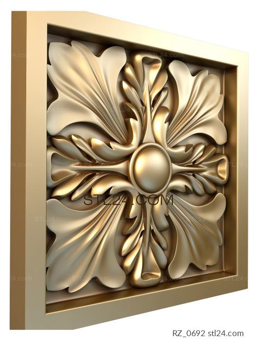 Rozette (Iris petals, RZ_0692) 3D models for cnc
