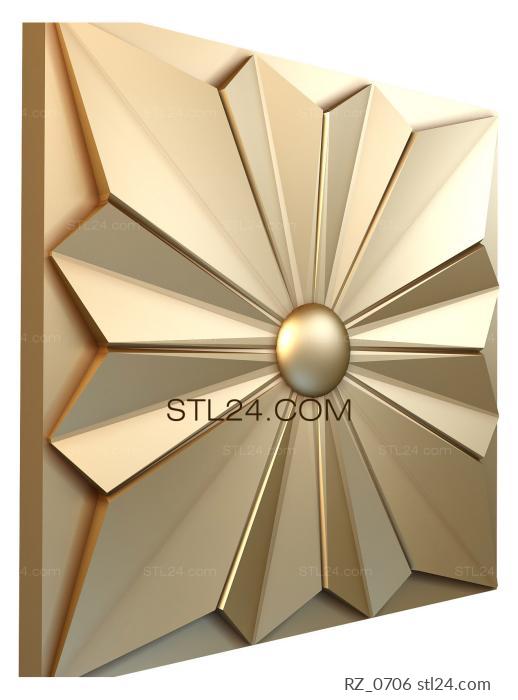 Rozette (Geometry rhombuses, RZ_0706) 3D models for cnc