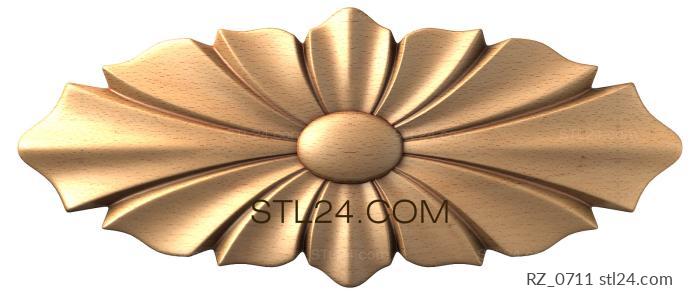 Rozette (Brooch oval, RZ_0711) 3D models for cnc