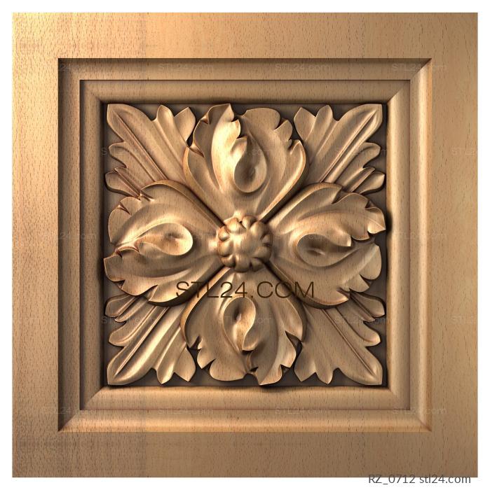 Rozette (Square tiles, RZ_0712) 3D models for cnc