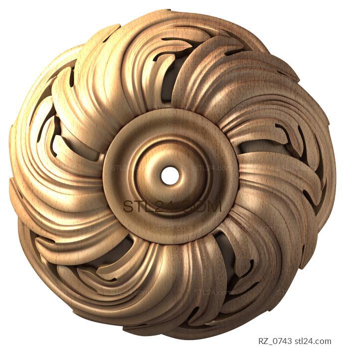 Rozette (Spring whirlpools, RZ_0743) 3D models for cnc