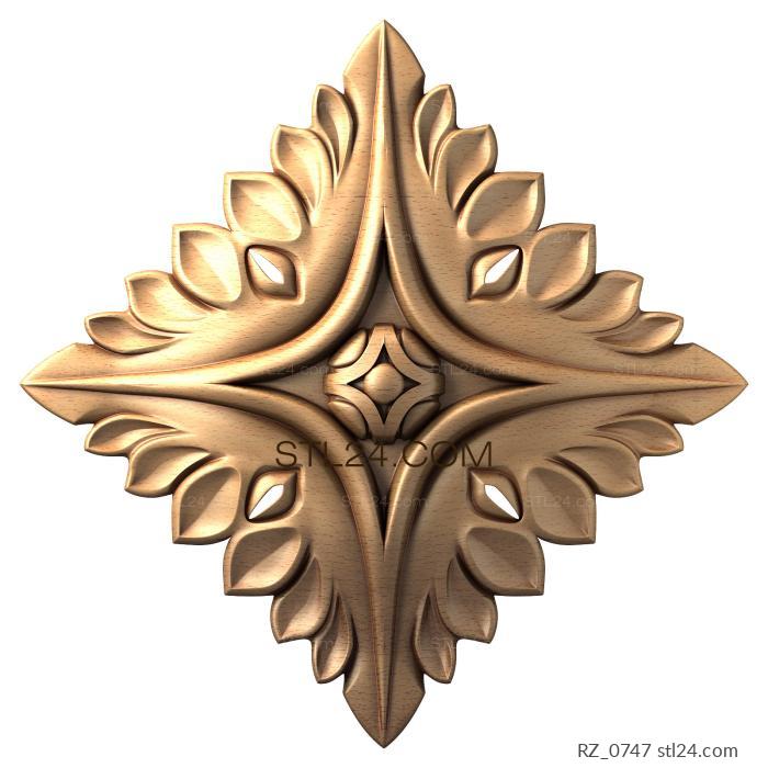 Rozette (Rhombus of petals, RZ_0747) 3D models for cnc
