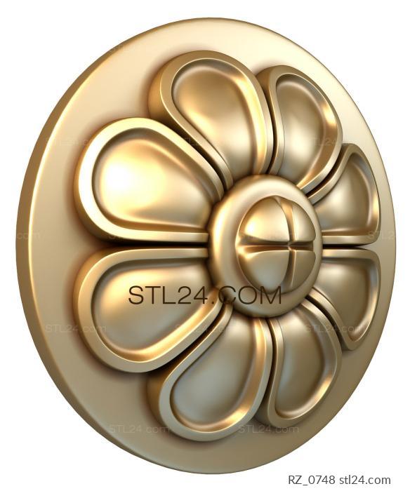 Rozette (Nasturtium, RZ_0748) 3D models for cnc