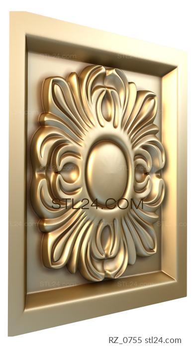 Rozette (Prickly leaves, RZ_0755) 3D models for cnc