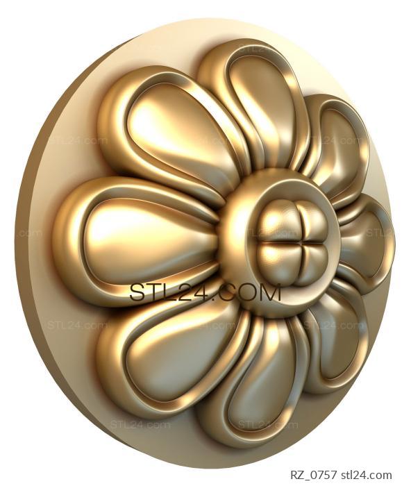 Rozette (Buttercup, RZ_0757) 3D models for cnc