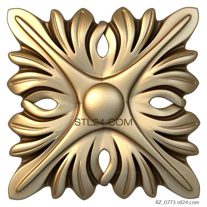 Розетки (Морские цветы, RZ_0773) 3D модель для ЧПУ станка