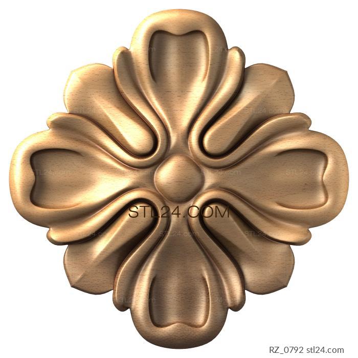 Rozette (Lilac, RZ_0792) 3D models for cnc