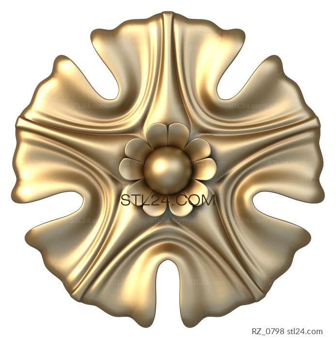 Розетки (Морская звездочка, RZ_0798) 3D модель для ЧПУ станка