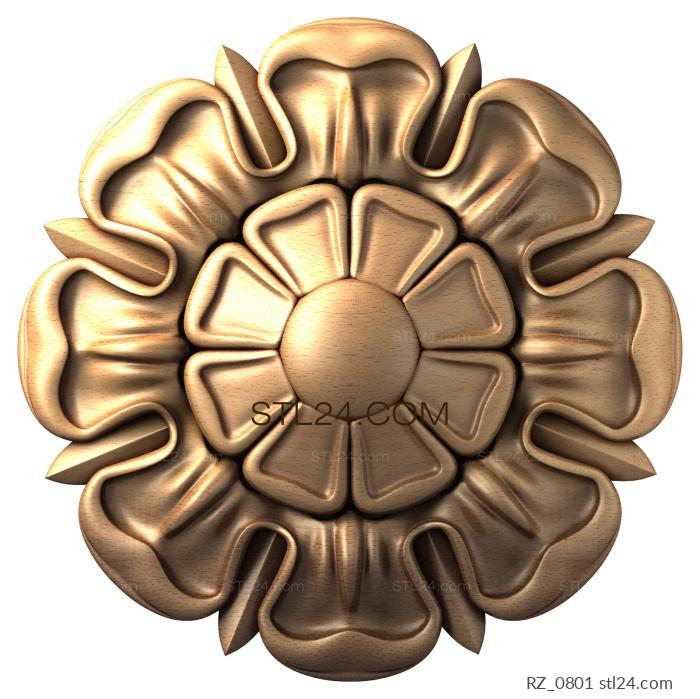 Rozette (Passionflower, RZ_0801) 3D models for cnc