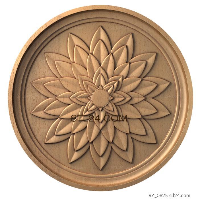 Rozette (Small dahlia, RZ_0825) 3D models for cnc