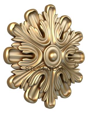 Rozette (Snowflake with petals, RZ_0827) 3D models for cnc