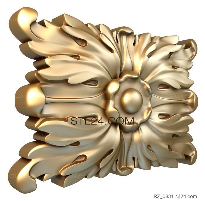 Rozette (Autumn wind, RZ_0831) 3D models for cnc