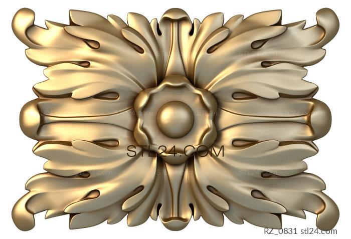 Розетки (Ветер осени, RZ_0831) 3D модель для ЧПУ станка