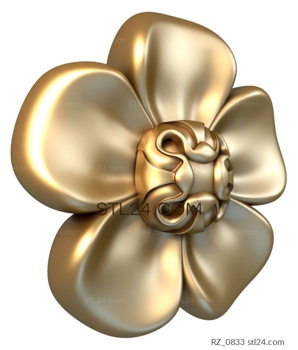 Rozette (Azalea, RZ_0833) 3D models for cnc