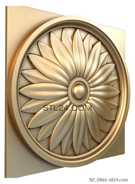 Rozette (Holly in a circle, RZ_0866) 3D models for cnc