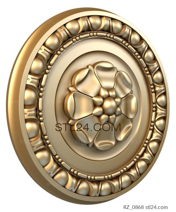 Rozette (Large pearls, RZ_0868) 3D models for cnc