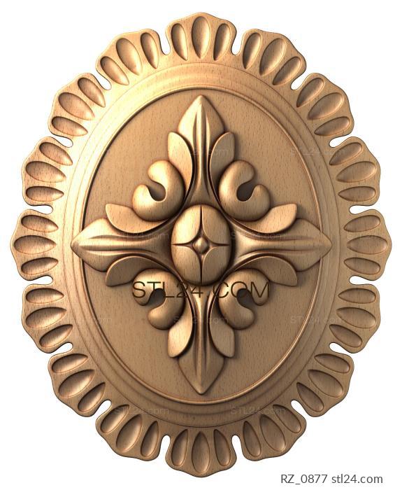 Rozette (Royal cross, RZ_0877) 3D models for cnc