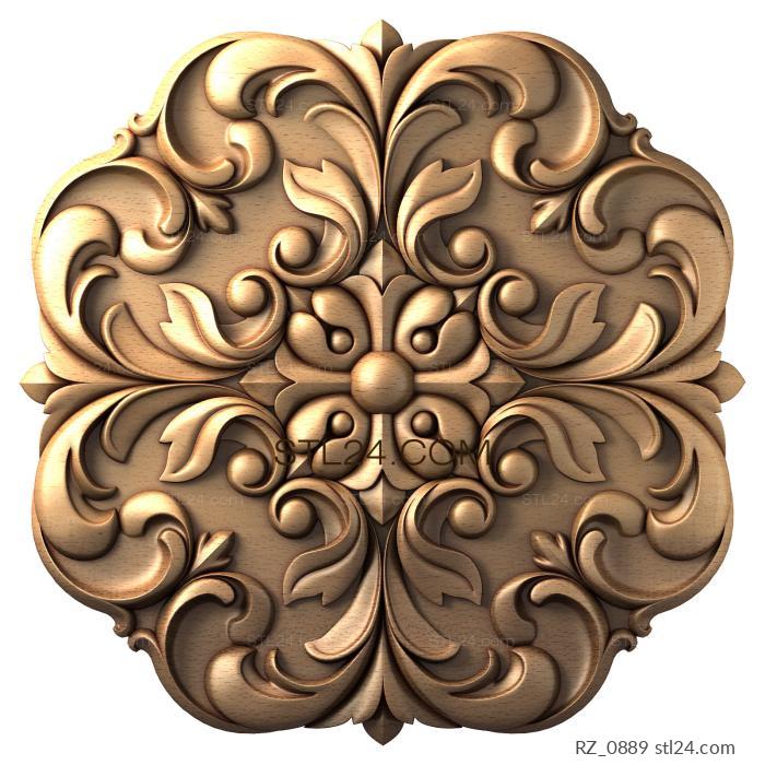 Rozette (Malachite fairy tales, RZ_0889) 3D models for cnc