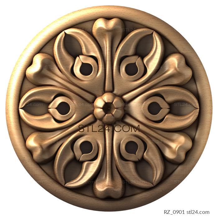 Rozette (Skullcap, RZ_0901) 3D models for cnc
