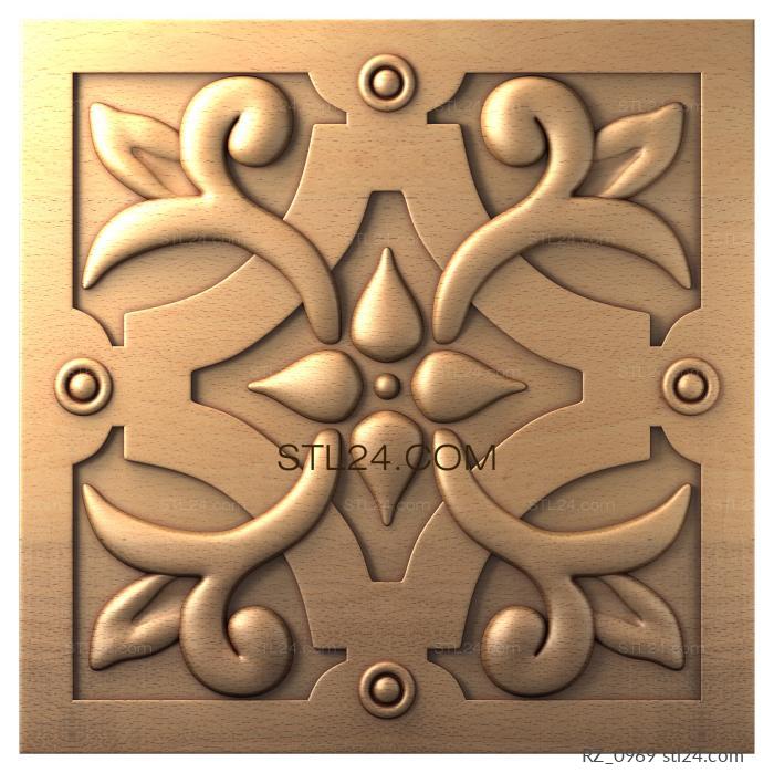 Rozette (Fireplace tile, RZ_0969) 3D models for cnc