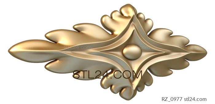 Rozette (Cufflink, RZ_0977) 3D models for cnc