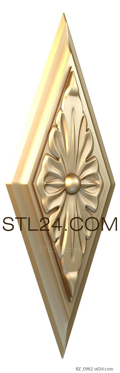 Rozette (Badge, RZ_0982) 3D models for cnc