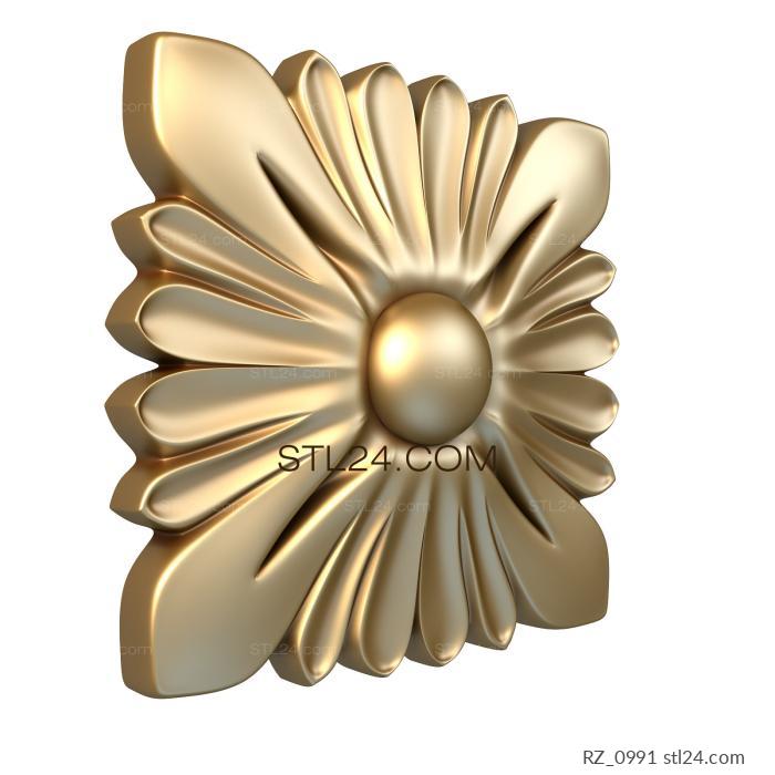 Rozette (Celosia, RZ_0991) 3D models for cnc