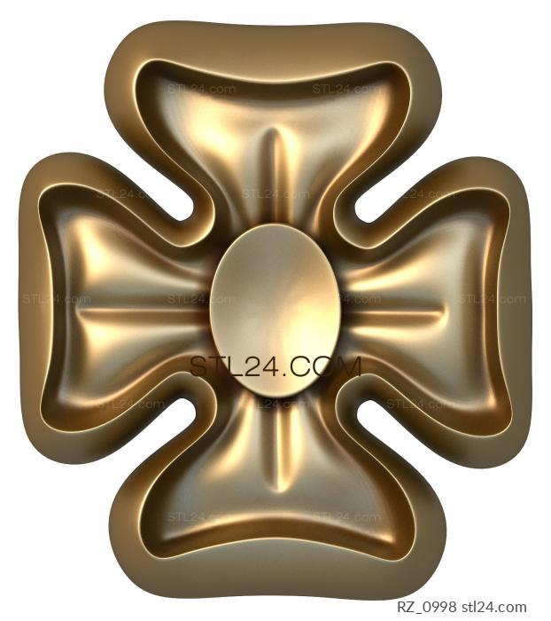 Розетки (Клевер счастья, RZ_0998) 3D модель для ЧПУ станка