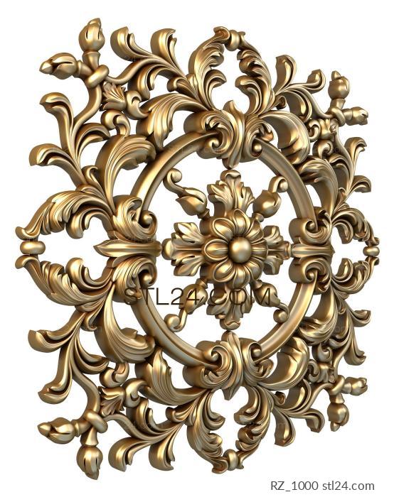 Rozette (Carved arches, RZ_1000) 3D models for cnc