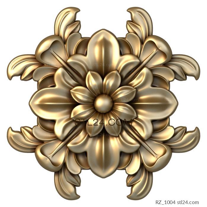 Rozette (Garden flower, RZ_1004) 3D models for cnc
