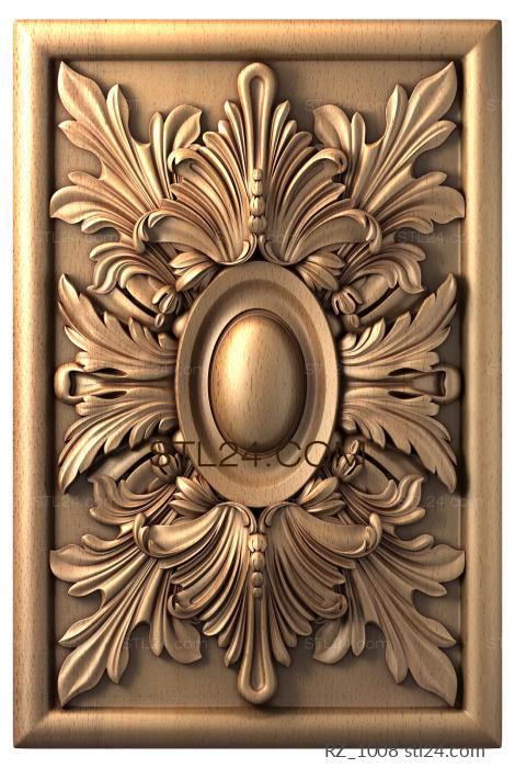 Rozette (Brooch with leaves, RZ_1008) 3D models for cnc