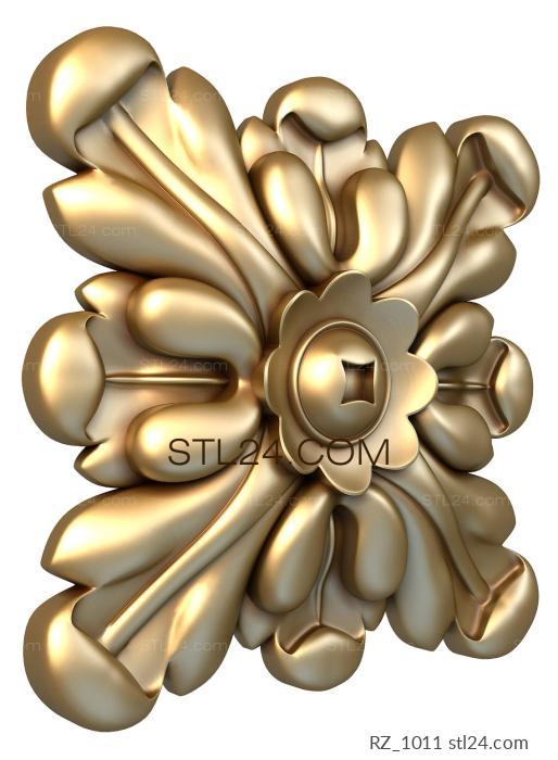 Rozette (Aerial acanthus, RZ_1011) 3D models for cnc