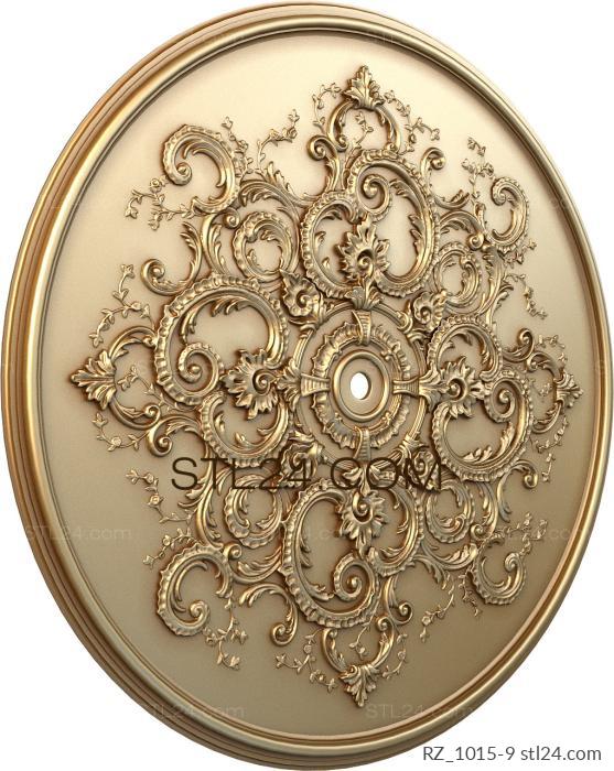 Rozette (Carved fractal small, RZ_1015-9) 3D models for cnc