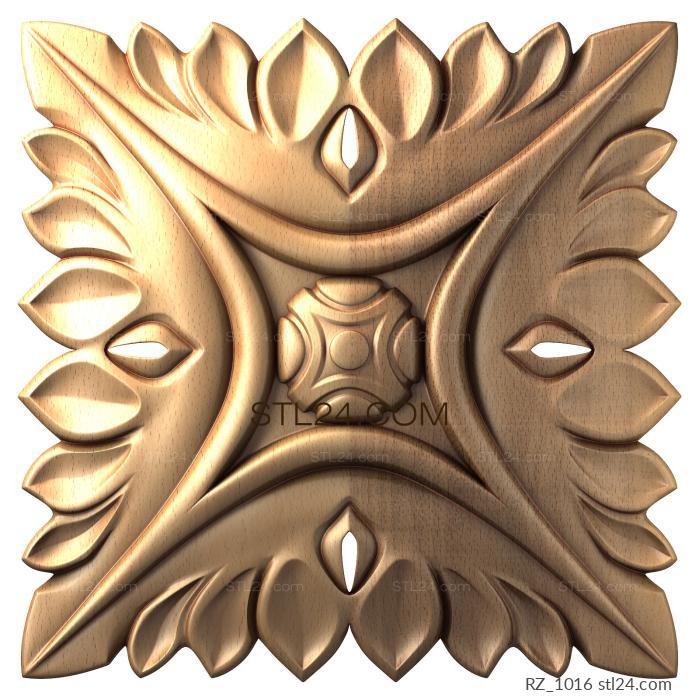 Rozette (Fire petals, RZ_1016) 3D models for cnc