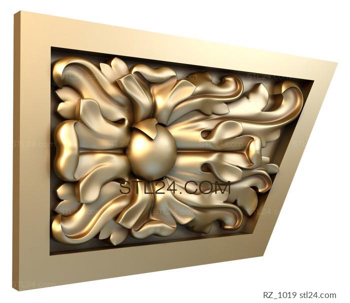 Rozette (Seaweed, RZ_1019) 3D models for cnc