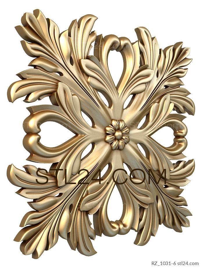 Rozette (Elodea srednaya, RZ_1031-6) 3D models for cnc